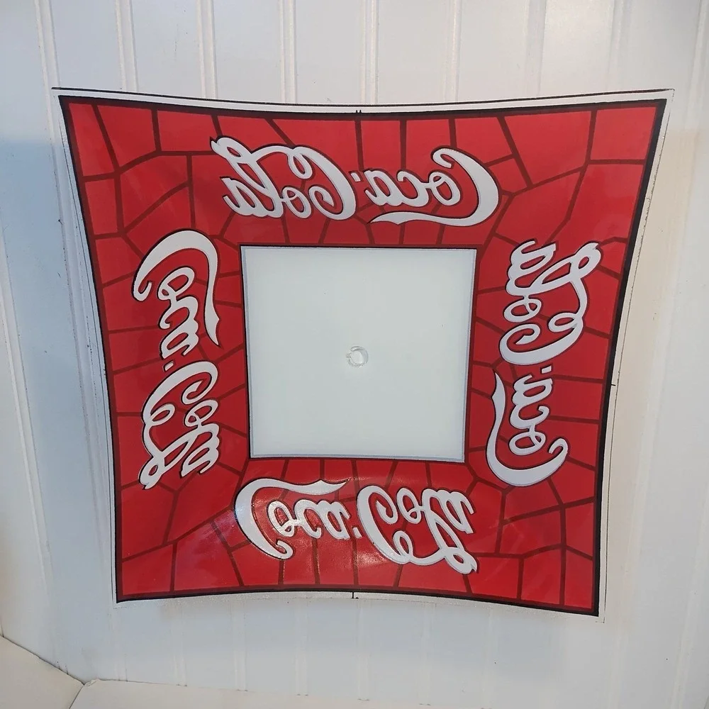 Vintage Tiffany Style Coca Cola Ceiling Light Shade Glass Lamp Cover Fixture